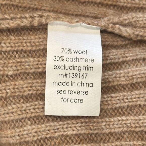 NWT 27 Miles Malibu Leila Wool Cashmere Cardigan Tan/Black XS - Picture 13 of 14